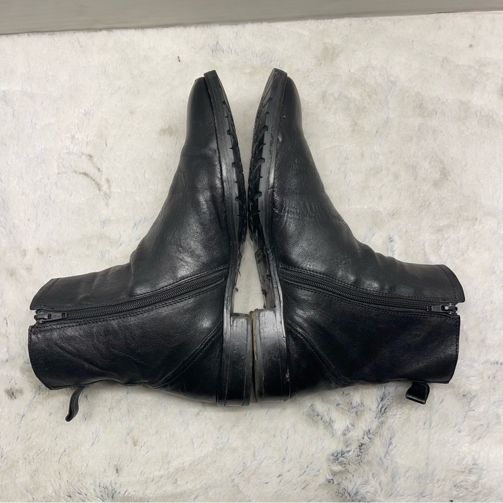 Vero Cuoio Mens Black Leather Almond Toe Made In Italy Size 8.5 - Picture 7 of 14